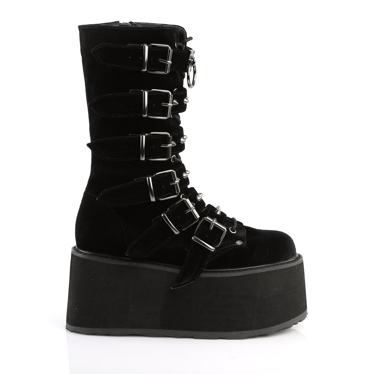DemoniaCult Frauenstiefel DAMNED-225 BLK Velvet