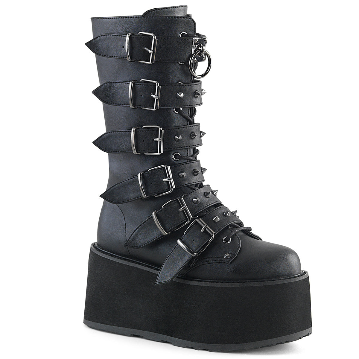 DemoniaCult Frauenstiefel DAMNED-225 BLK Vegan Leder