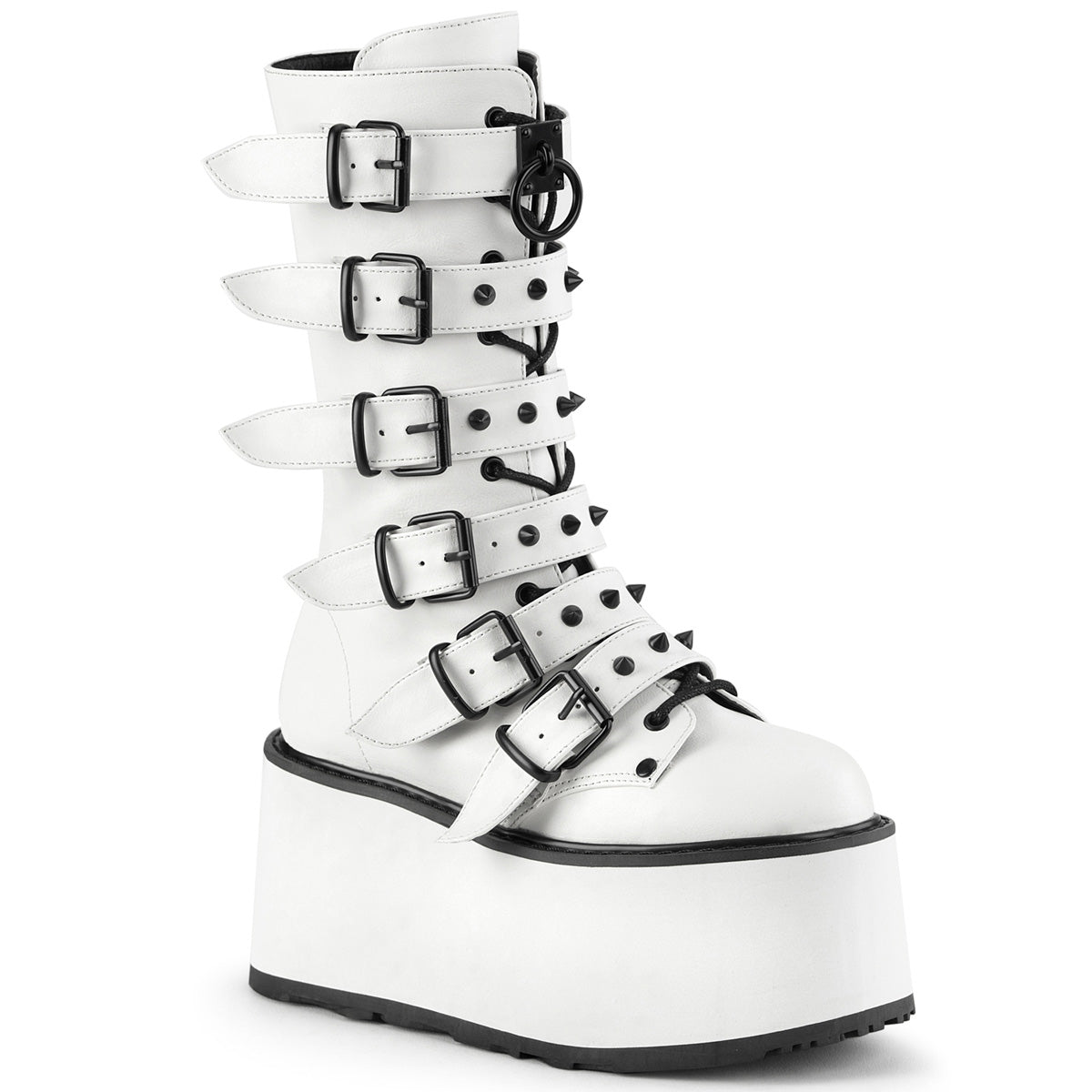 DemoniaCult Stiefel DAMNED-225 wht veganes Leder