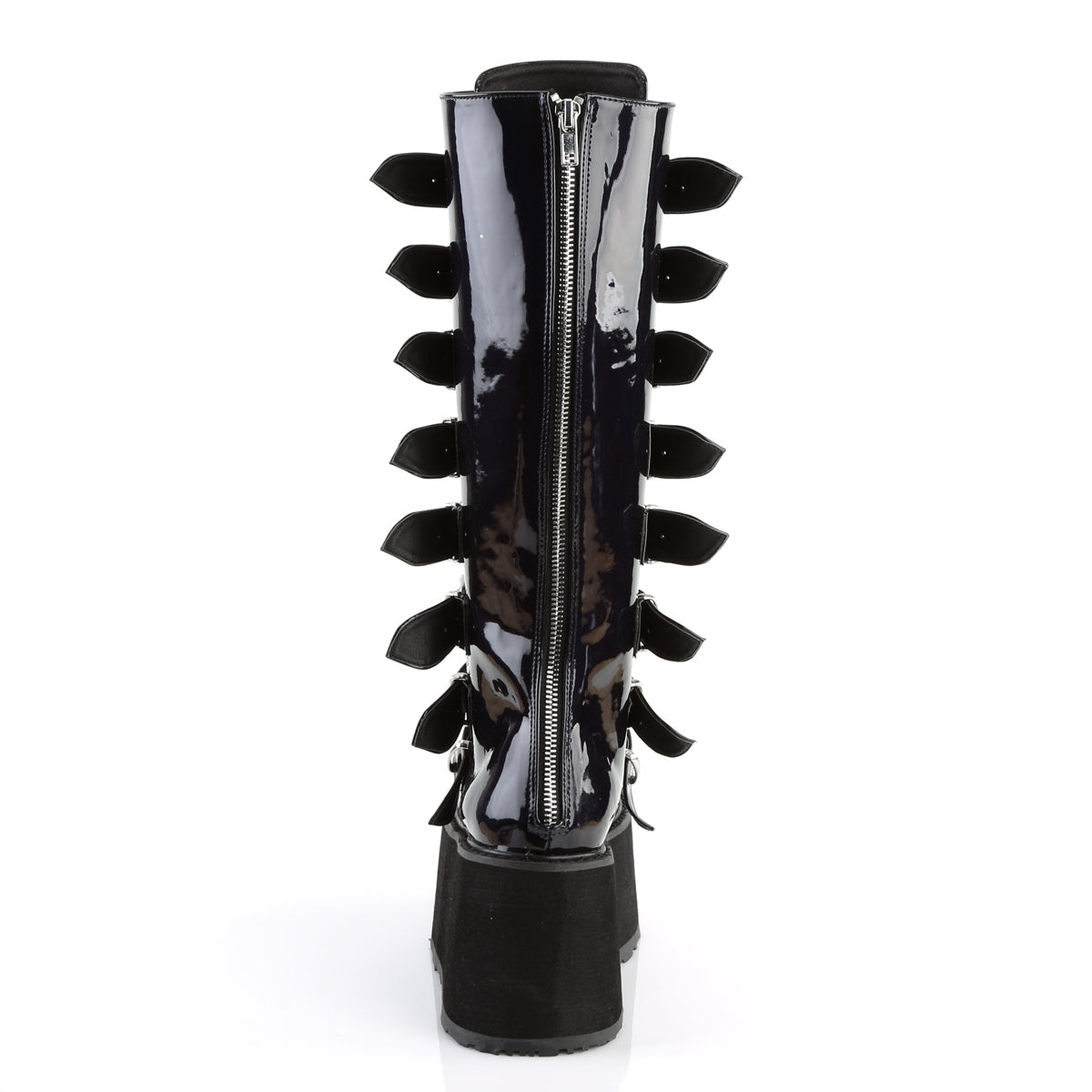 DemoniaCult Frauenstiefel DAMNED-318 BLK Hologramm veganes Leder