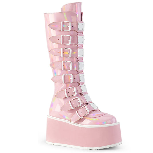 DemoniaCult  Stiefel DAMNED-318 B. Pink Holo Pat