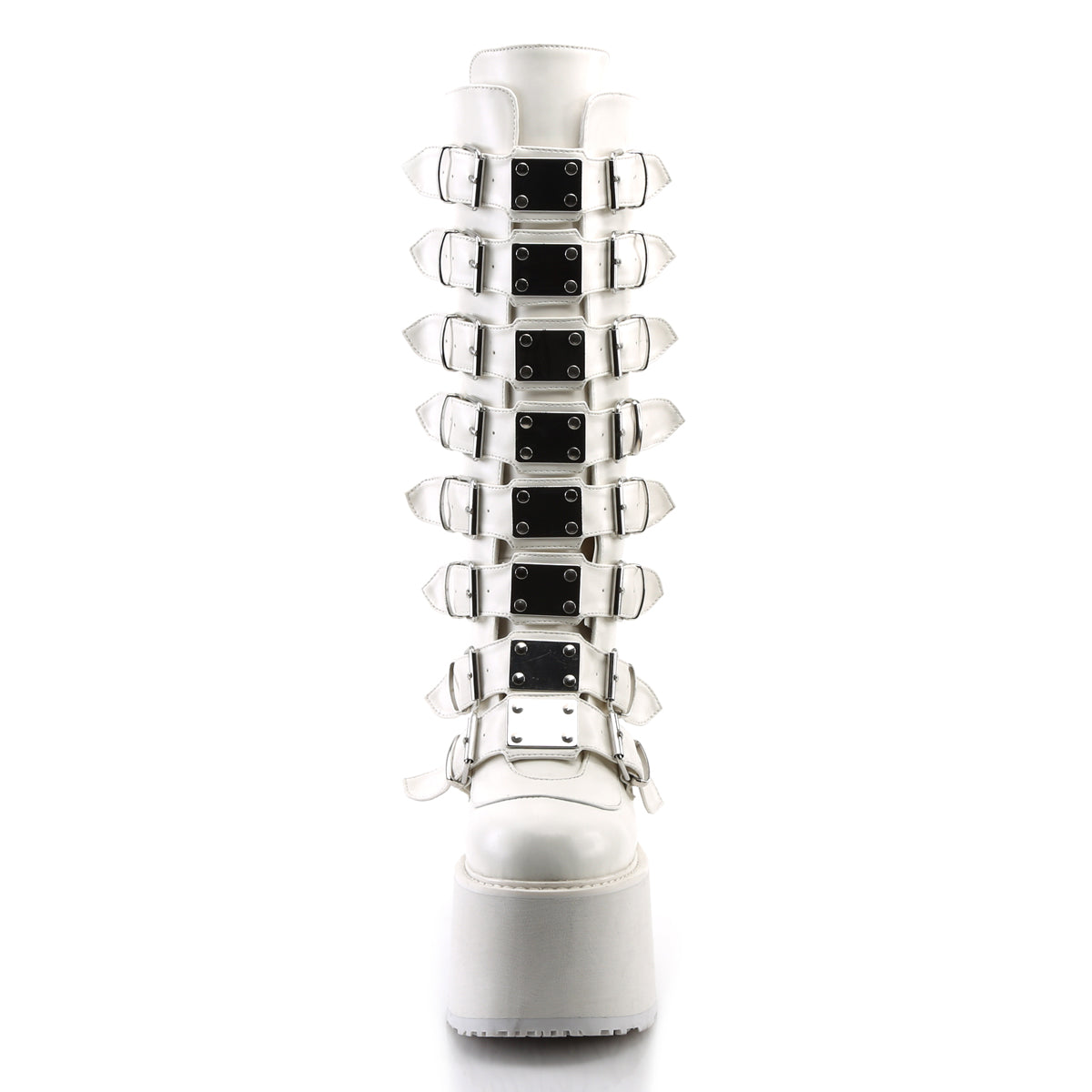 DemoniaCult Frauenstiefel DAMNED-318 WHT veganes Leder
