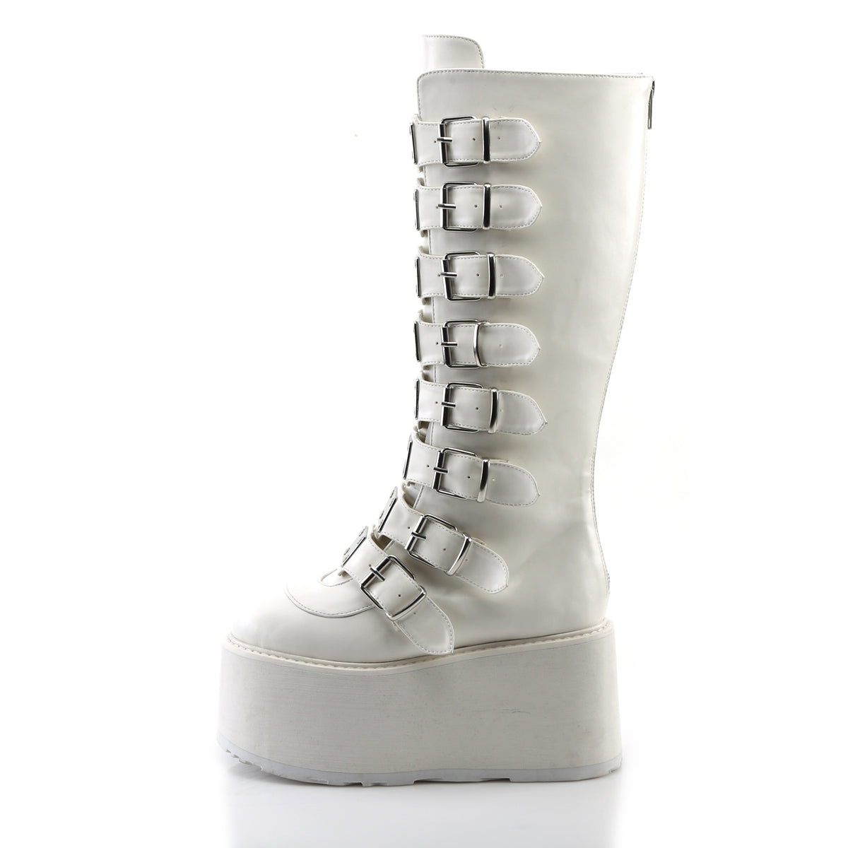 DemoniaCult Frauenstiefel DAMNED-318 WHT veganes Leder