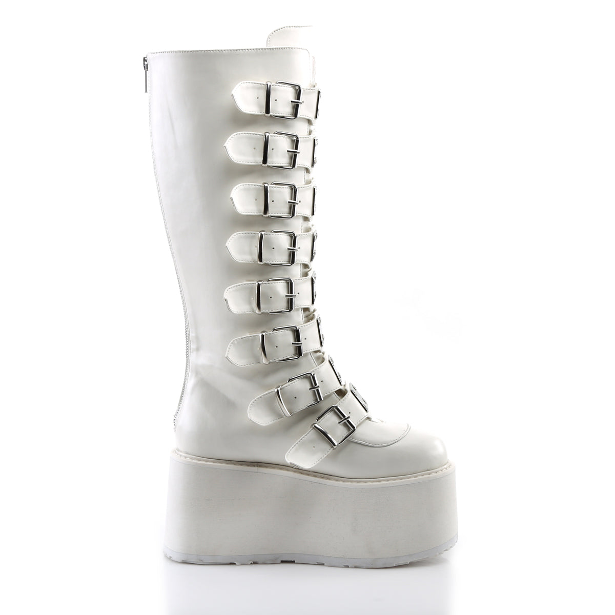 DemoniaCult Frauenstiefel DAMNED-318 WHT veganes Leder
