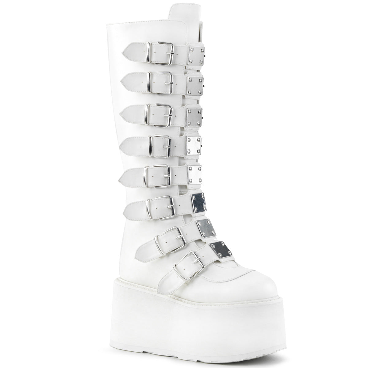 DemoniaCult Frauenstiefel DAMNED-318 WHT veganes Leder