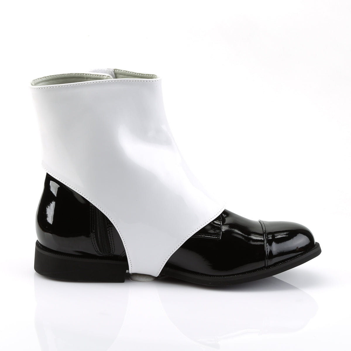 Funtasma Mens DAPPER-06 Blk Pat Boot W/2 Detachable Spats