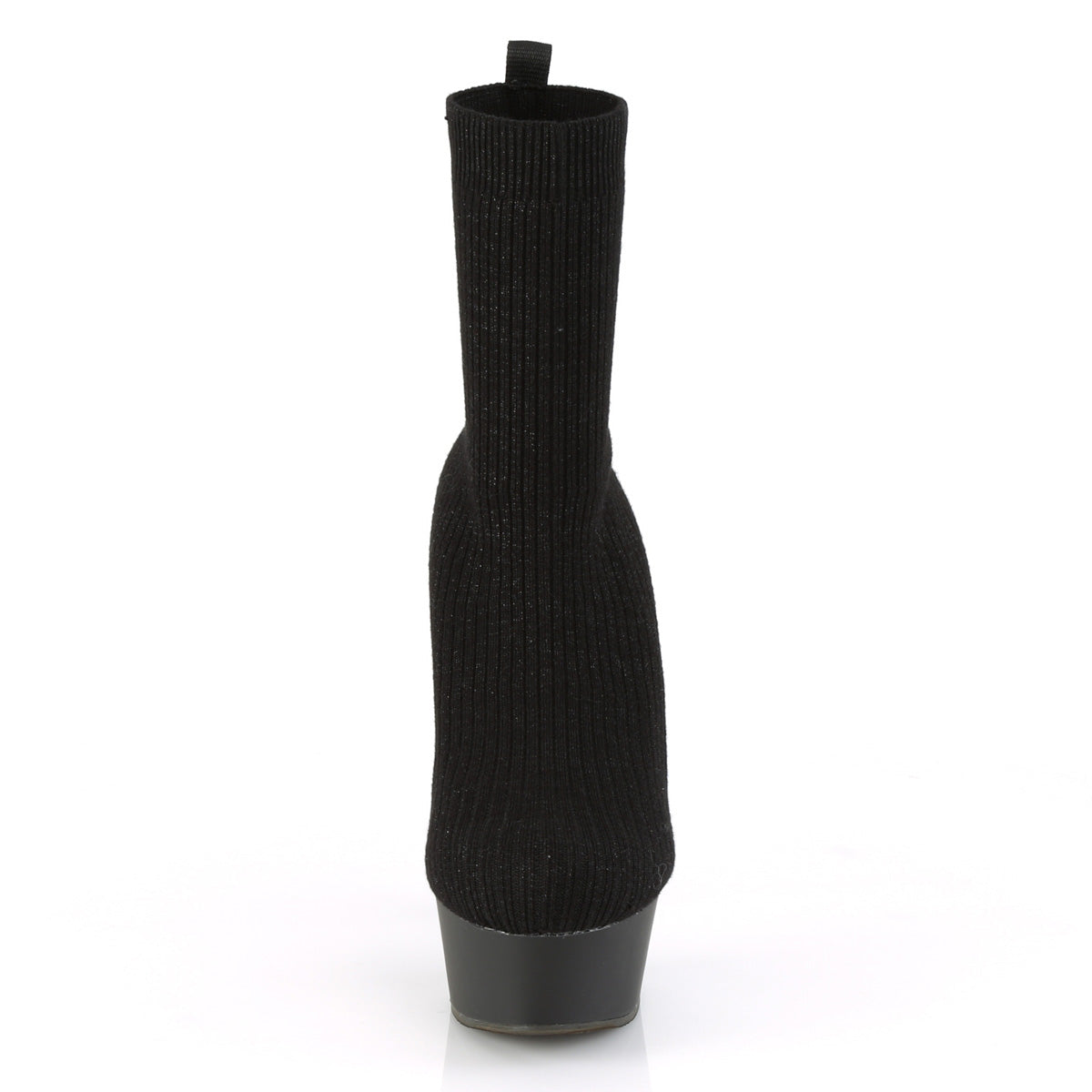 Pleaser Damen Knöchelstiefel DELIGHT-1002-2 BLK-Stretch-Strickstoff / BLK Matte