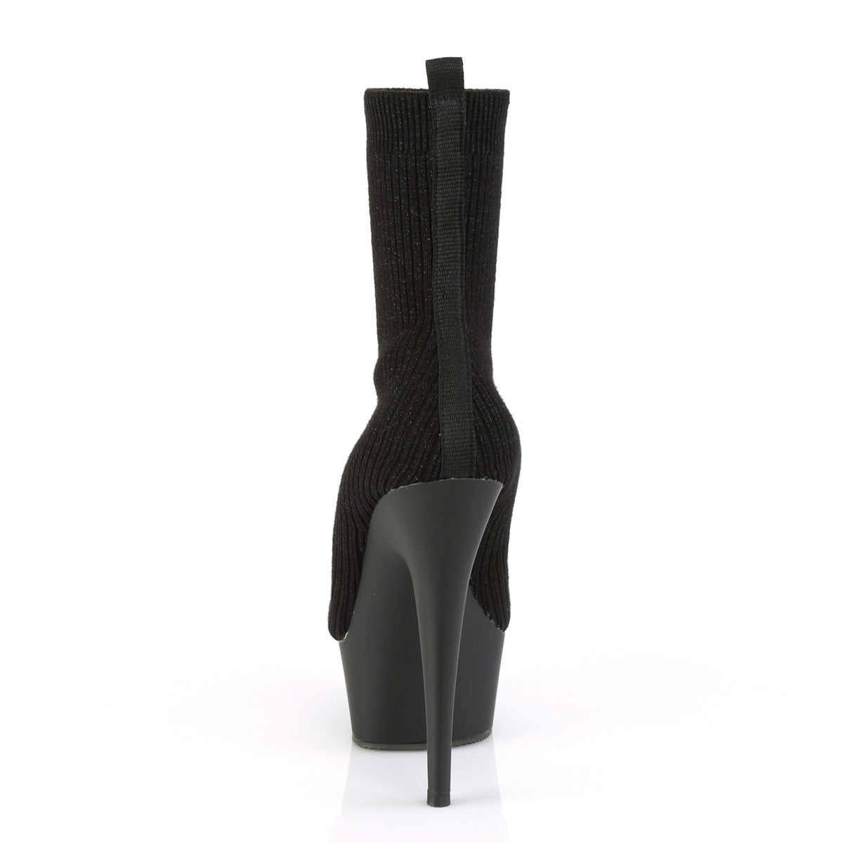 Pleaser Damen Knöchelstiefel DELIGHT-1002-2 BLK-Stretch-Strickstoff / BLK Matte