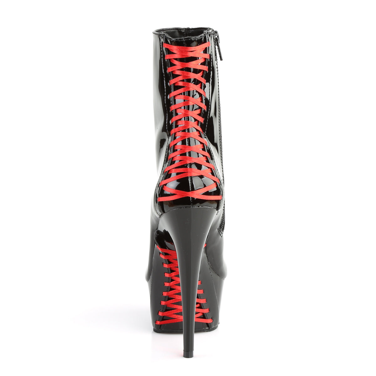 Pleaser Damen Knöchelstiefel DELIGHT-1010 blk pat-rot / black