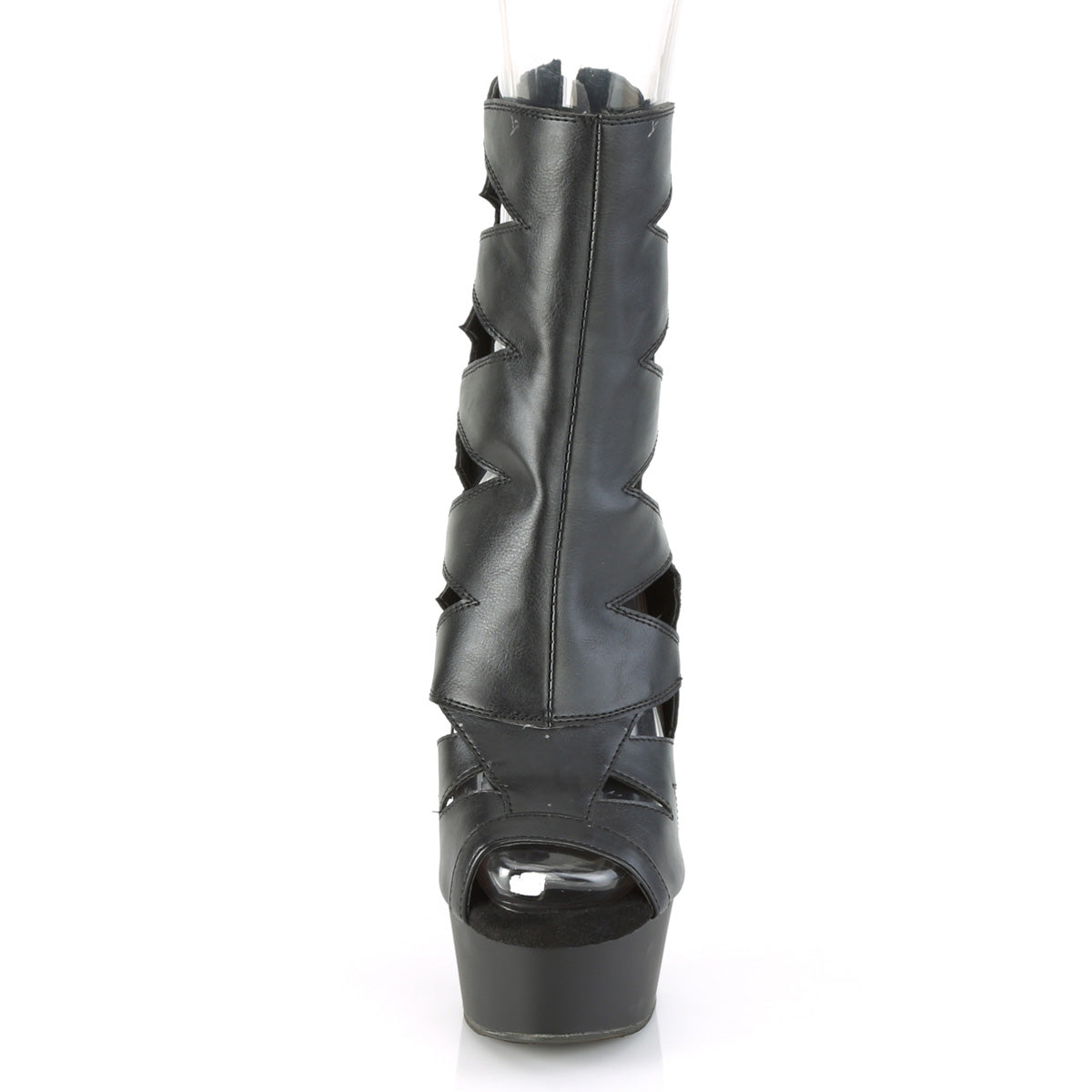 Pleaser Damen Knöchelstiefel DELIGHT-1014 BLK Faux Leder / BLK Matte