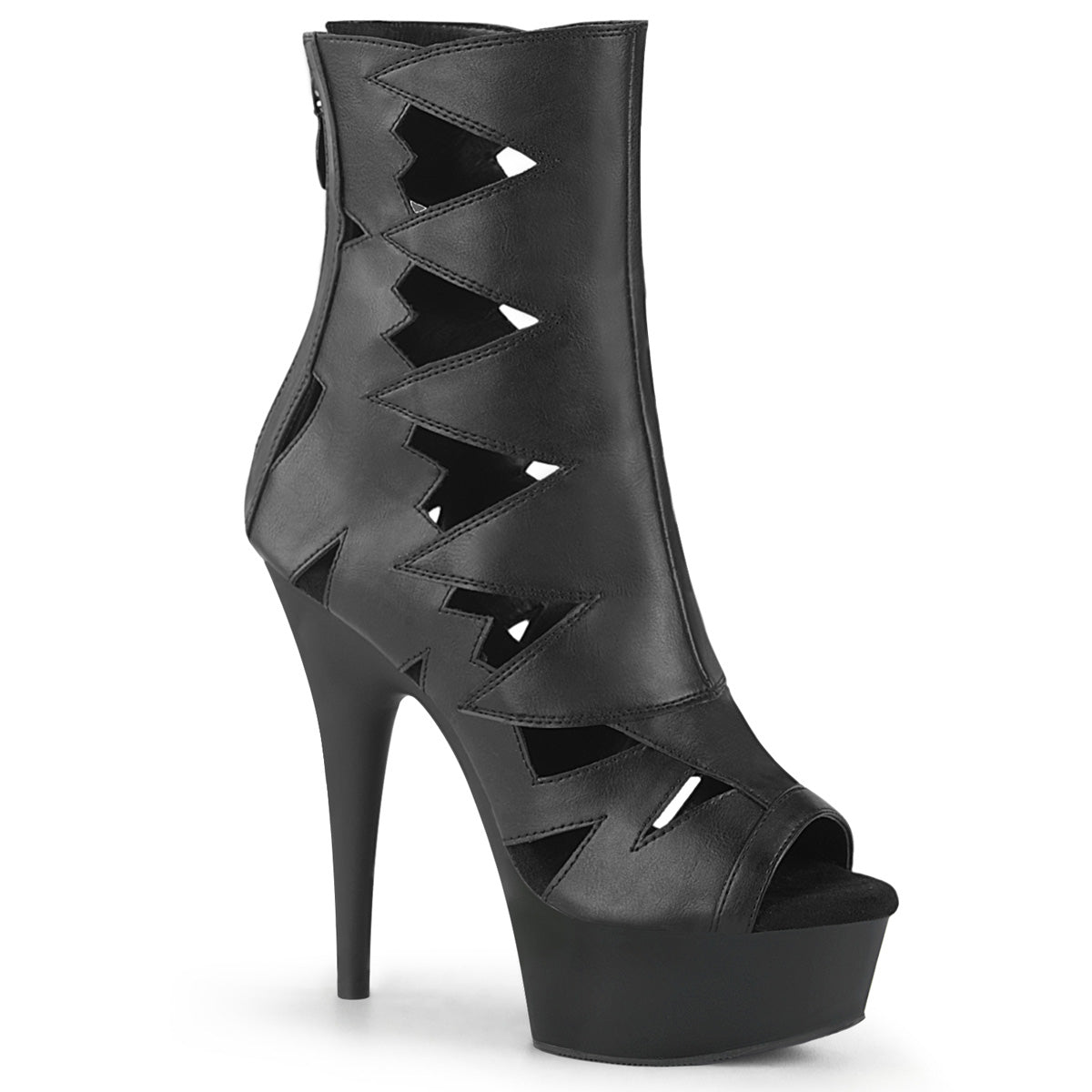 Pleaser Damen Knöchelstiefel DELIGHT-1014 BLK Faux Leder / BLK Matte