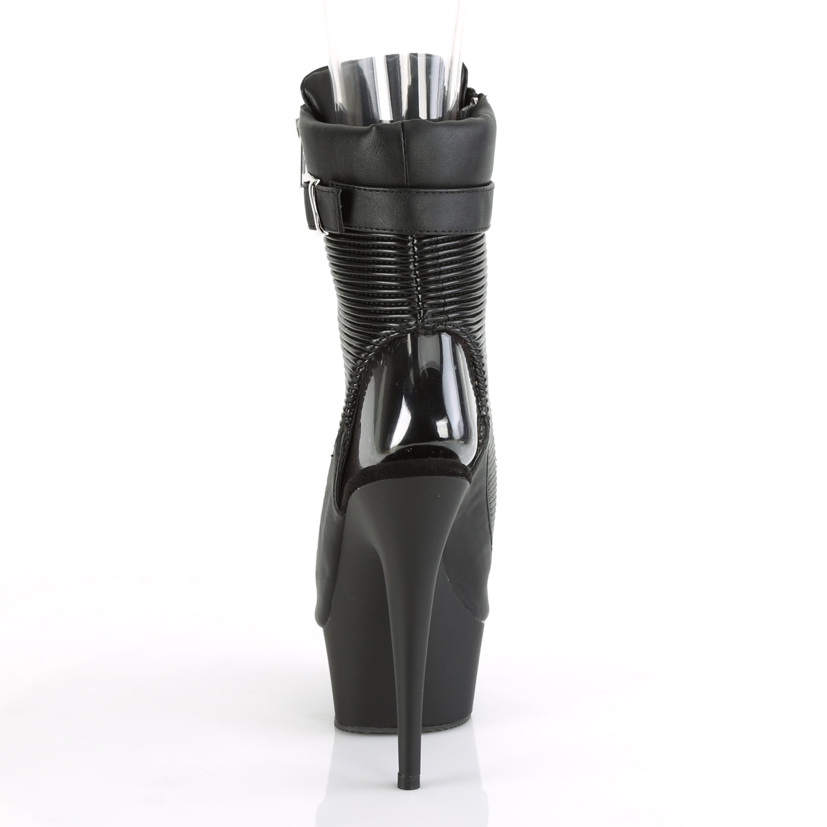 Pleaser Damen Knöchelstiefel DELIGHT-1016-1 BLK Faux Leder / BLK Matte