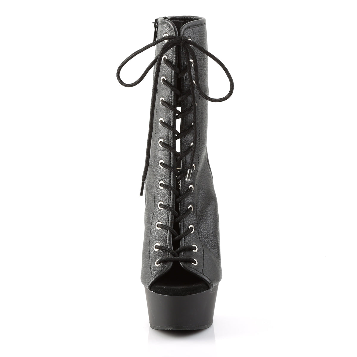 Pleaser Damen Knöchelstiefel DELIGHT-1016 BLK Faux Leder / BLK Matte