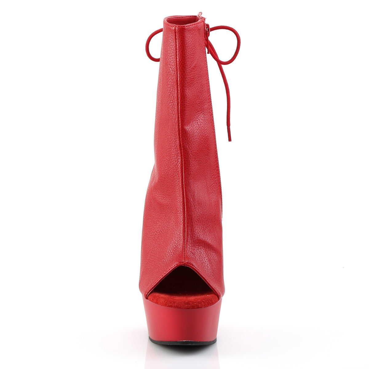 Pleaser Womens Ankle Boots DELIGHT-1018 Red Faux Leather/Red
