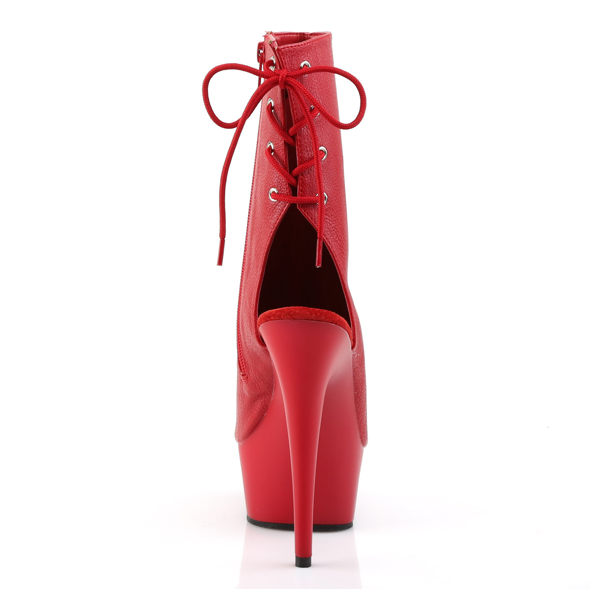Pleaser Womens Ankle Boots DELIGHT-1018 Red Faux Leather/Red