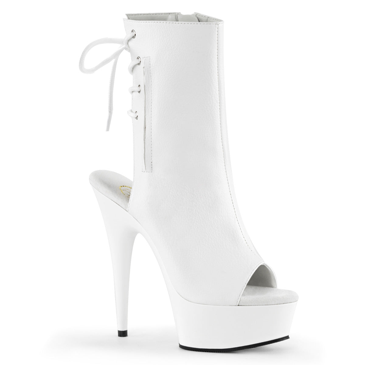Pleaser Damen Knöchelstiefel DELIGHT-1018 WHT FAUX-Leder / WHT