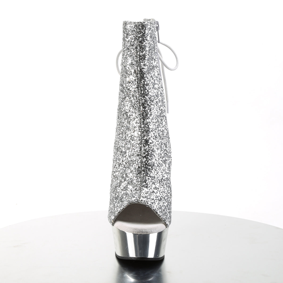 Pleaser Damen Knöchelstiefel DELIGHT-1018g SLV Gltr / Slv Chrome