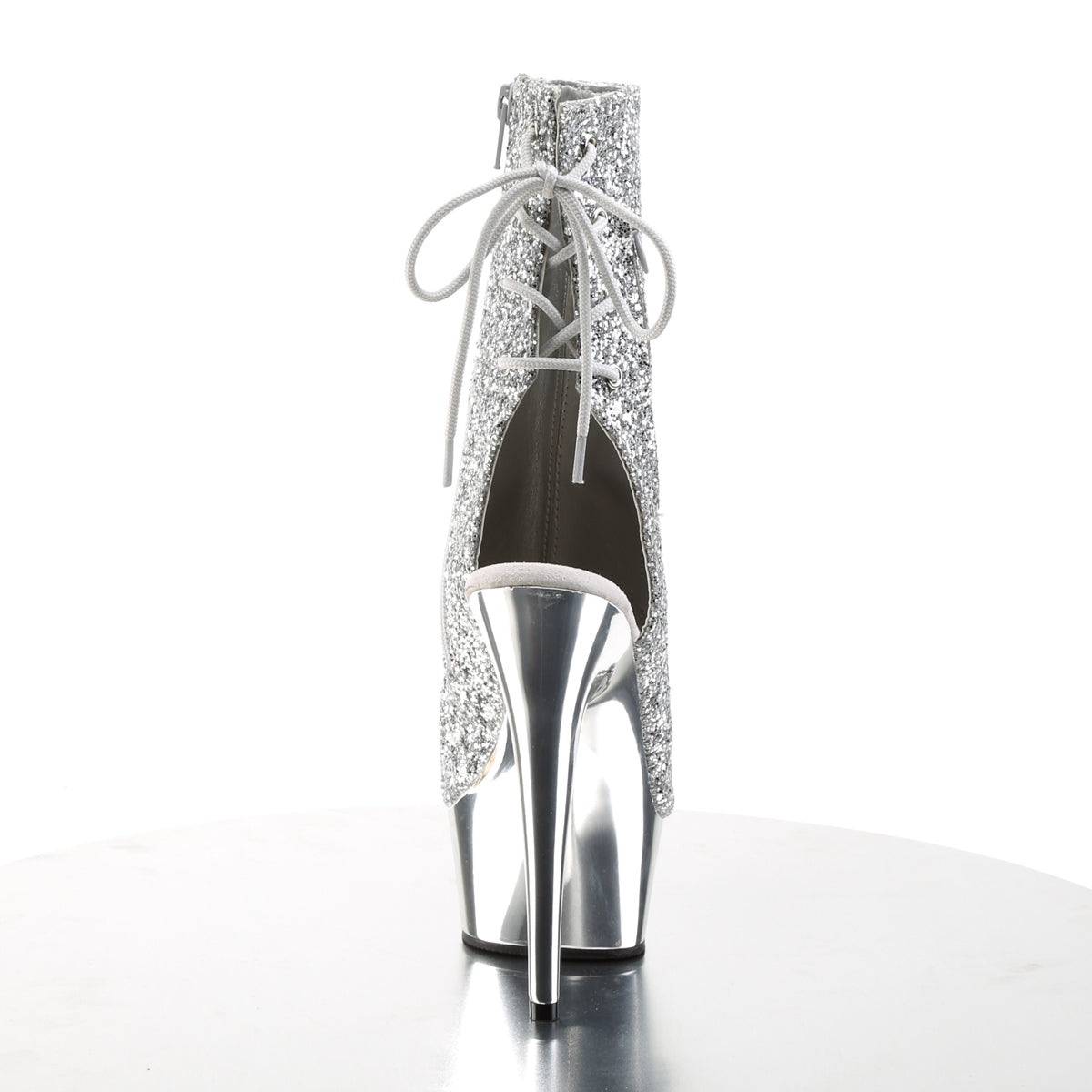 Pleaser Damen Knöchelstiefel DELIGHT-1018g SLV Gltr / Slv Chrome