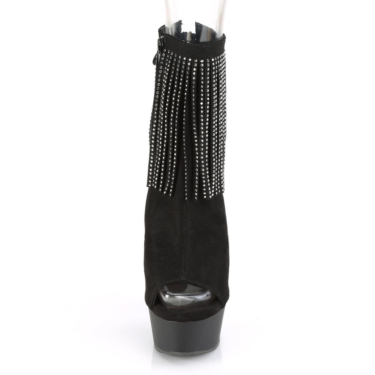 Pleaser Damen Knöchelstiefel DELIGHT-1018RSF BLK Faux Wildleder / BLK Matte