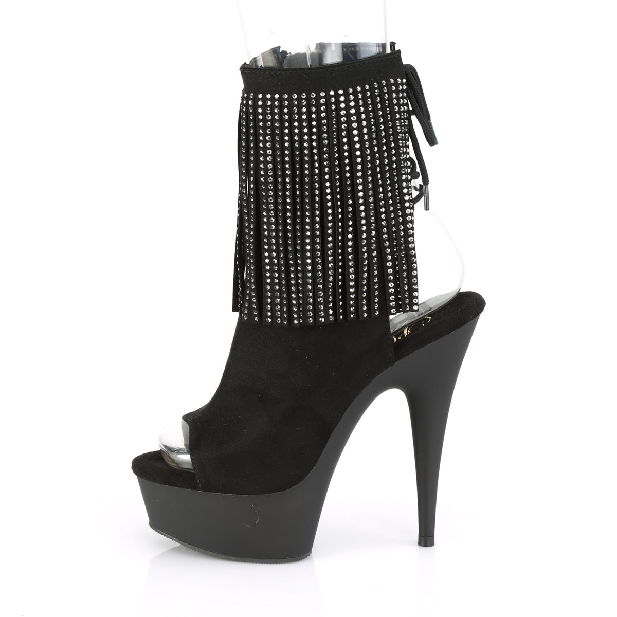 Pleaser Damen Knöchelstiefel DELIGHT-1018RSF BLK Faux Wildleder / BLK Matte