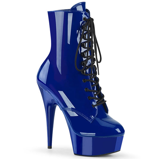 Pleaser Damen Knöchelstiefel DELIGHT-1020 Royal Blue Pat / Royal Blue