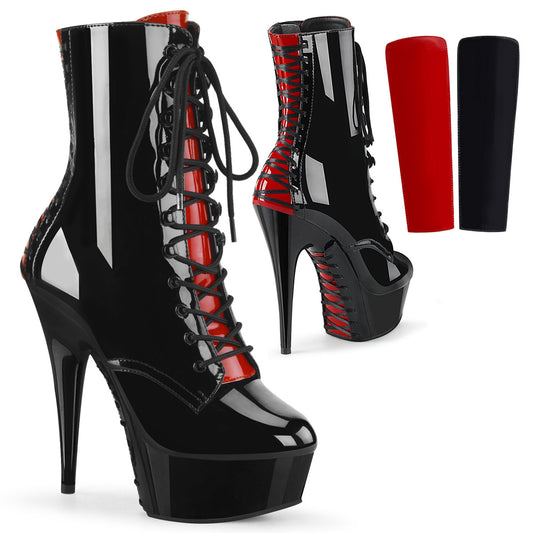 Pleaser Damen Knöchelstiefel DELIGHT-1020FH BLK Pat / BLK