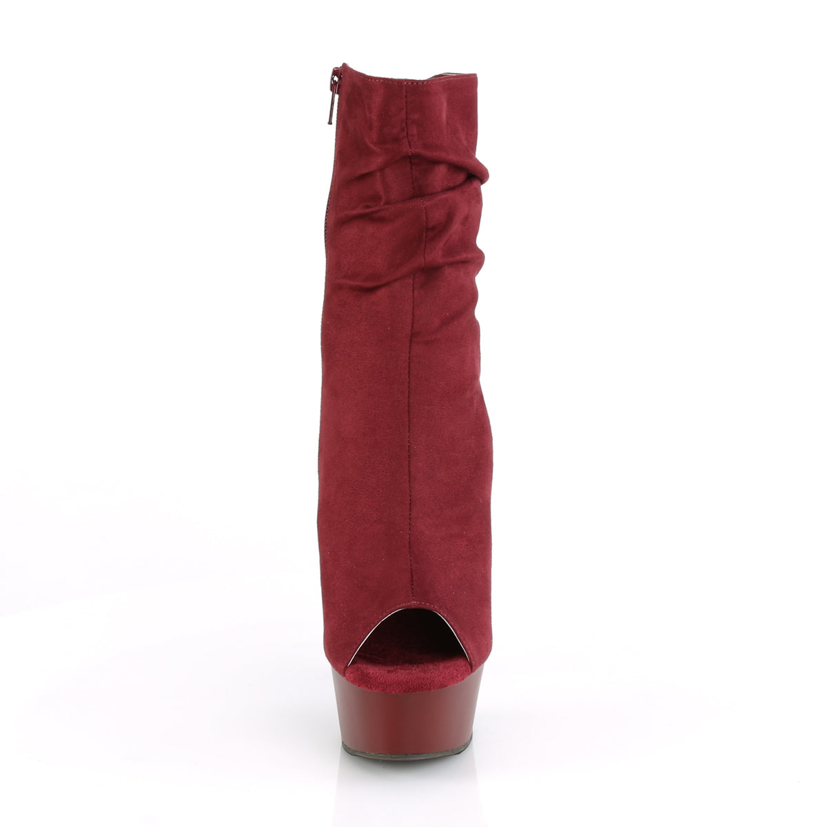 Pleaser Damen Knöchelstiefel DELIGHT-1031 Burgund Faux Wildleder / Burgund Matt