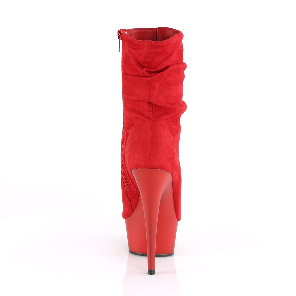 Pleaser Damen Knöchelstiefel DELIGHT-1031 Red Faux Wildleder / Rotmatte