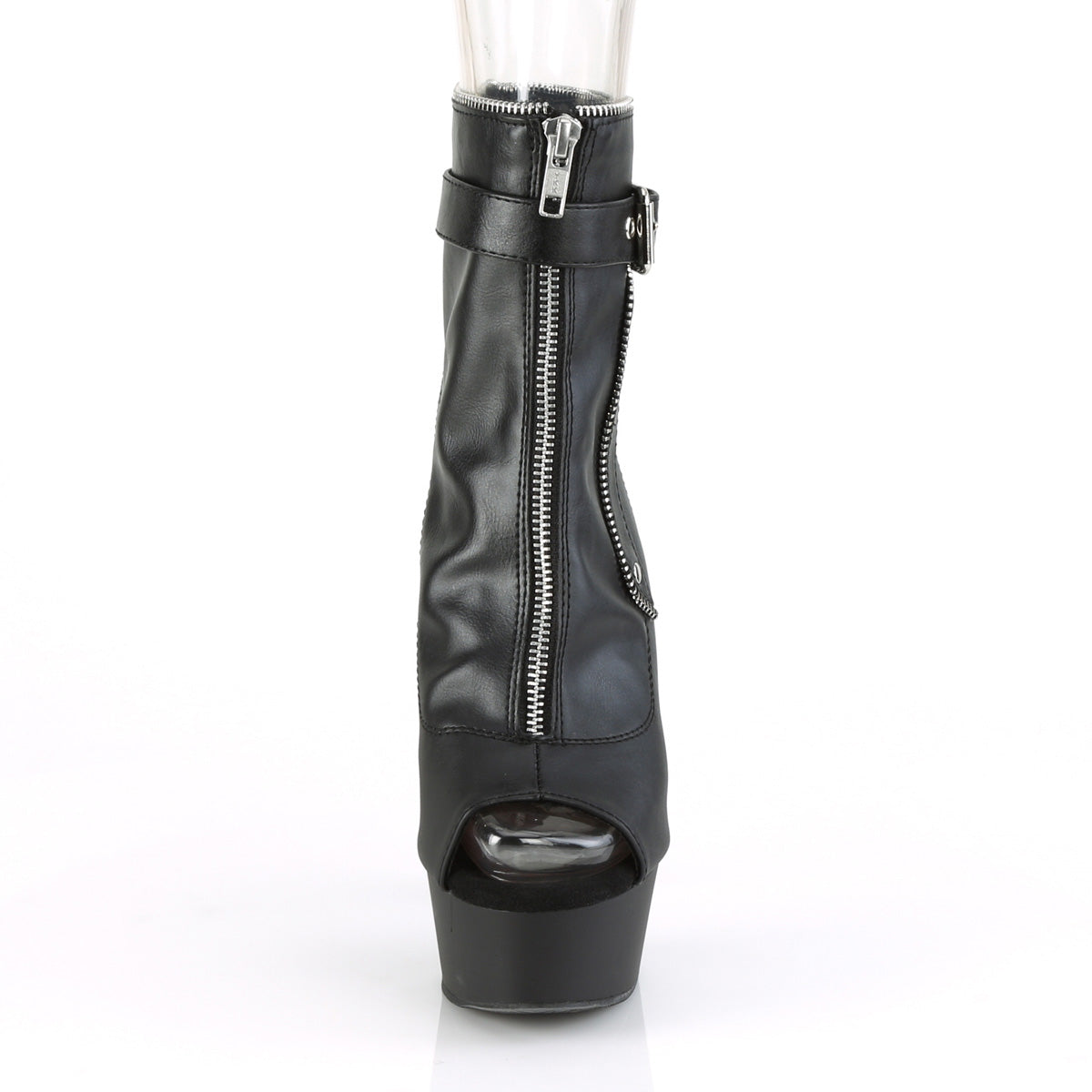 Pleaser Damen Knöchelstiefel DELIGHT-1035 BLK Faux Leder / BLK Matte