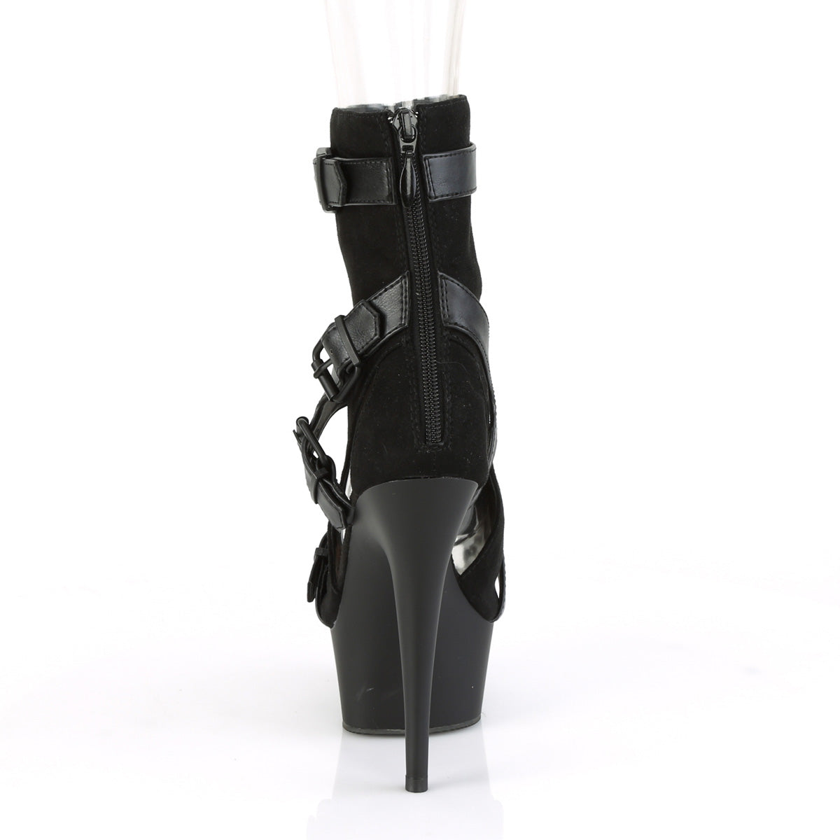 Pleaser Damen Knöchelstiefel DELIGHT-1037 BLK Faux Wildleder-Faux Leder / BLK Matte