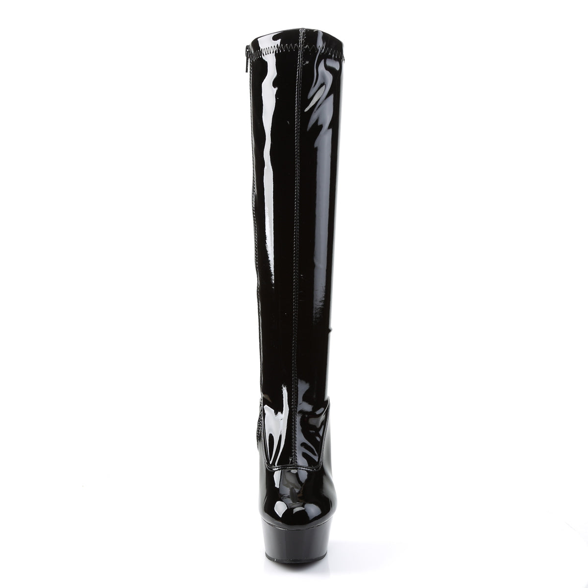 Pleaser Womens Boots. DELIGHT-2000 BLK STR Pat / BLK