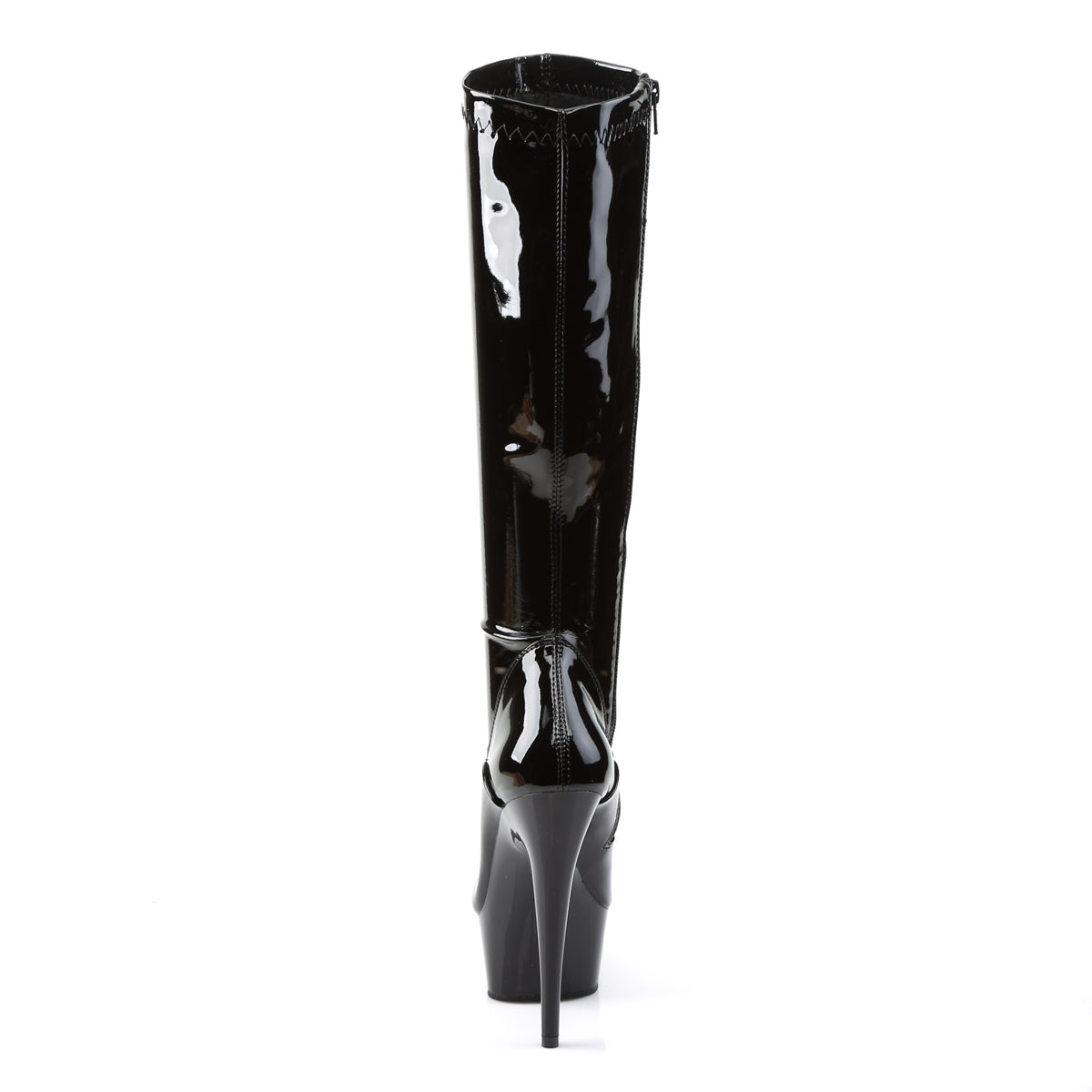 Pleaser Womens Boots. DELIGHT-2000 BLK STR Pat / BLK