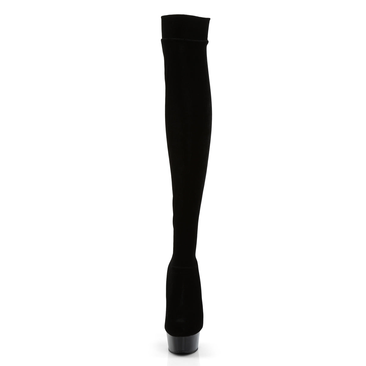 Pleaser Womens Boots. DELIGHT-3002 BLK Str Velvet / BLK