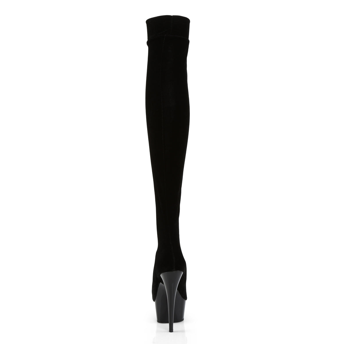 Pleaser Womens Boots. DELIGHT-3002 BLK Str Velvet / BLK