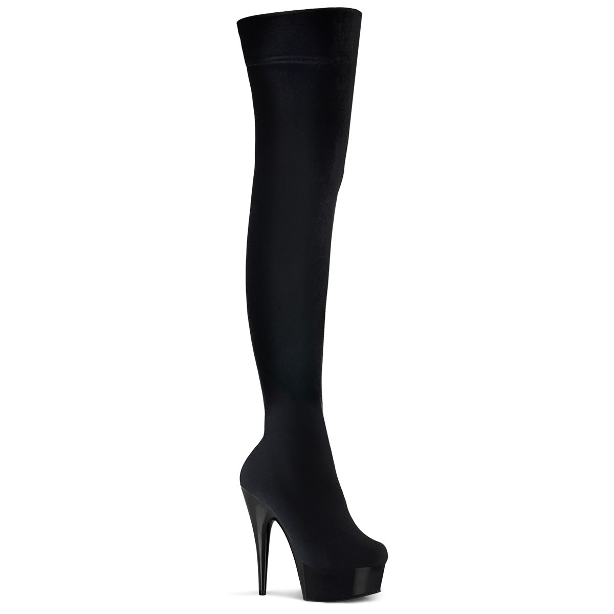 Pleaser Womens Boots. DELIGHT-3002 BLK Str Velvet / BLK