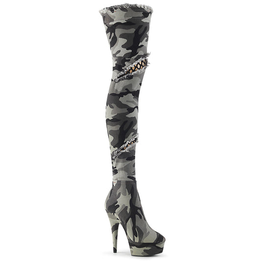 Pleaser Womens Boots. DELIGHT-3005 CAMO STR-Stoff / CAMO STR-Stoff