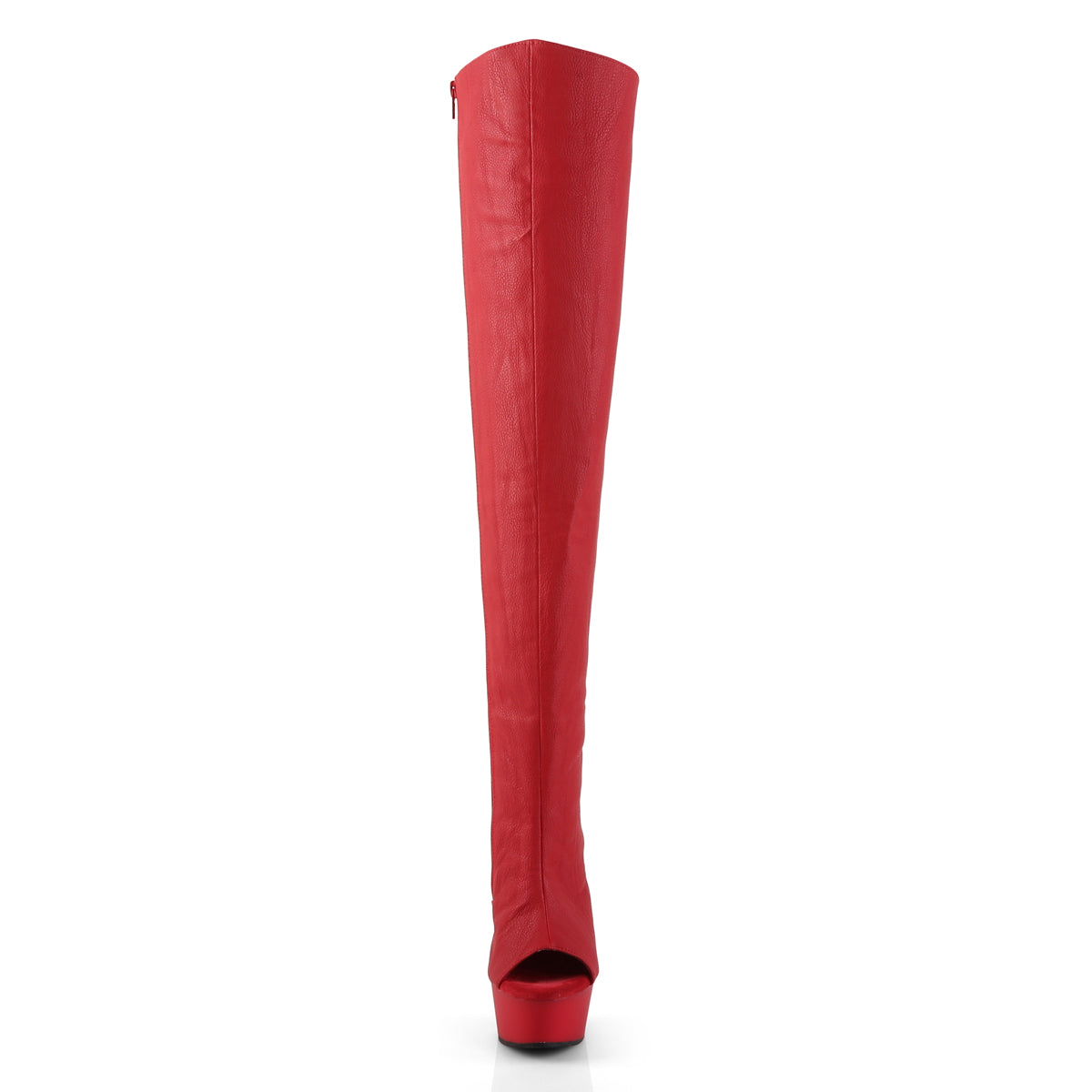 Pleaser Womens Boots. DELIGHT-3019 Rotes Kunstleder / Rotmatte
