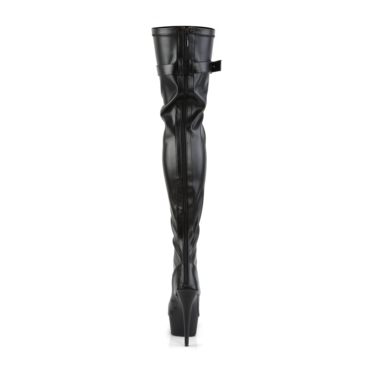 Pleaser Womens Boots. DELIGHT-3025 BLK Str Faux Leder / BLK Matte