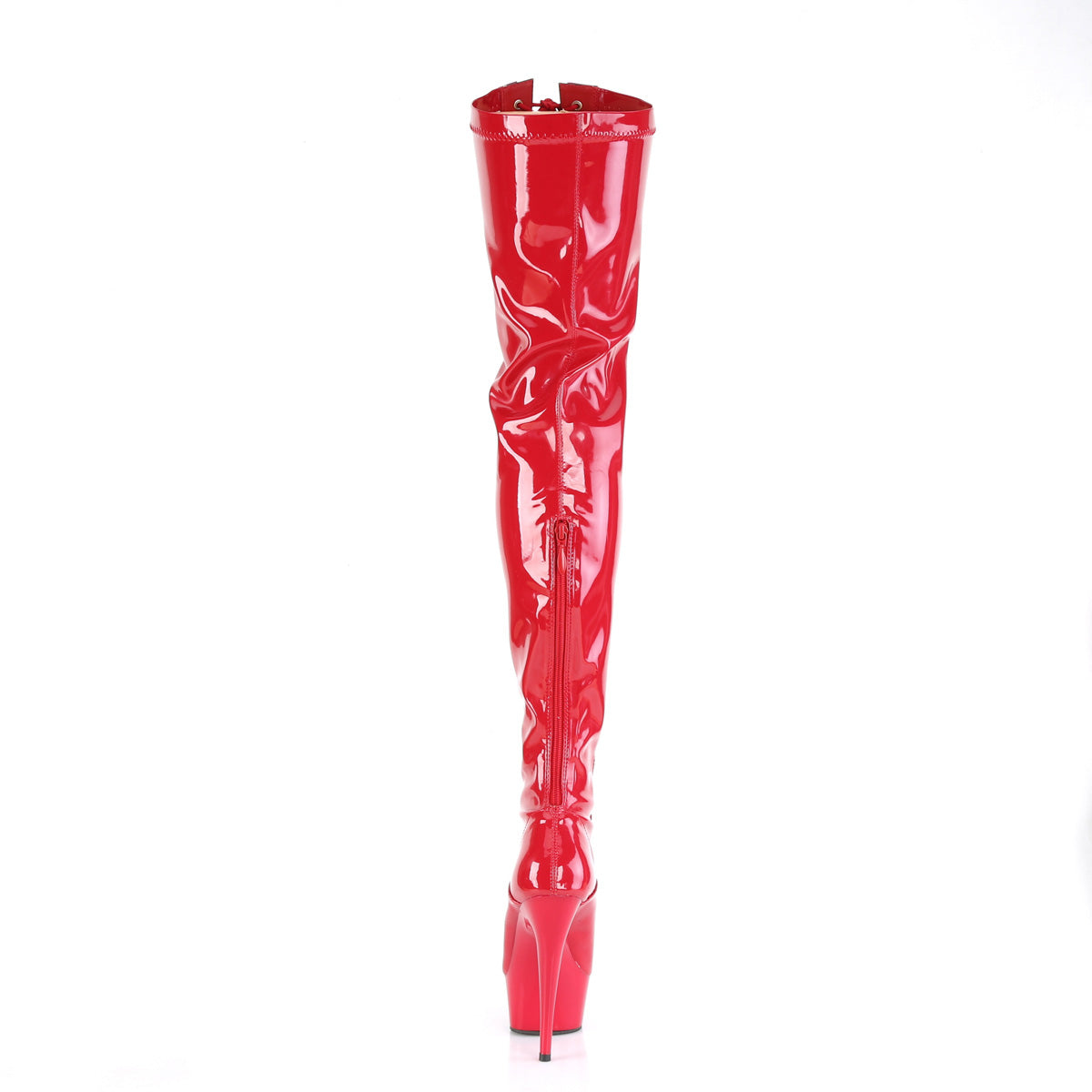 Pleaser Stiefel DELIGHT-3027 rot-black str. Pat / rot