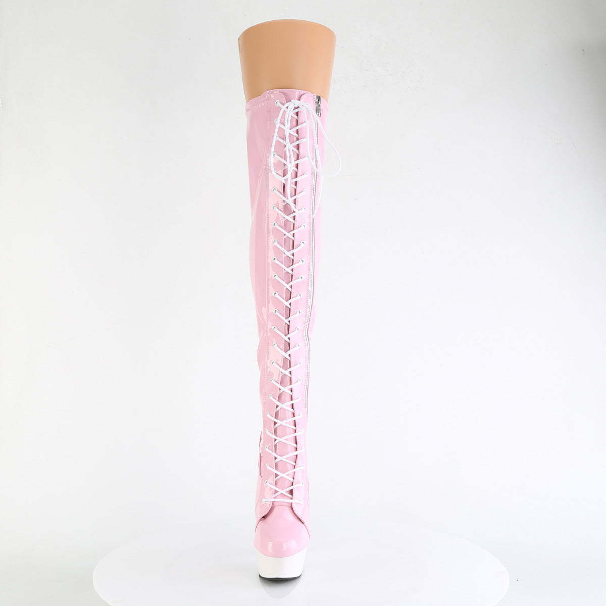 Pleaser DELIGHT-3029 B. Pink Str Hologramm Pat/WHT Matte