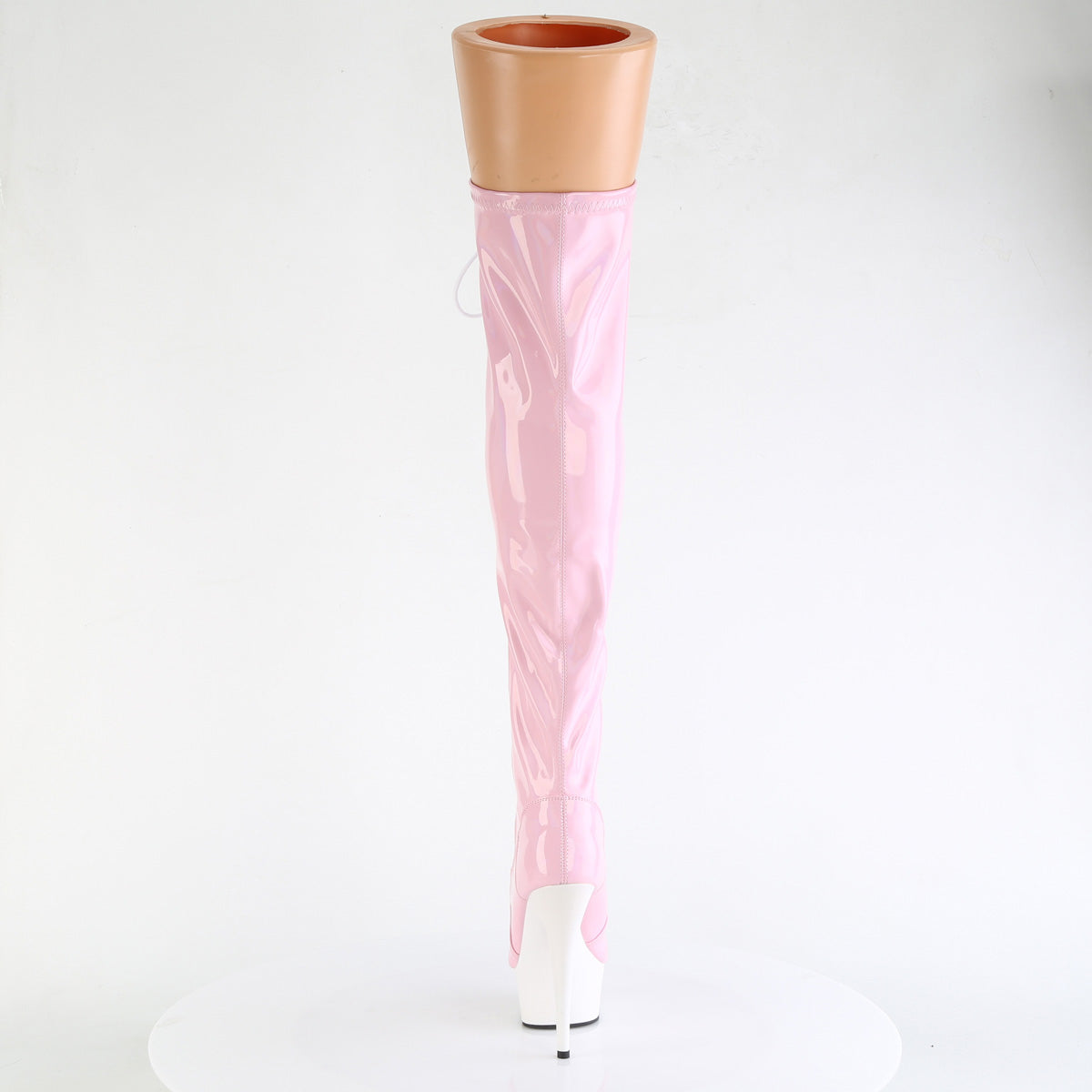 Pleaser DELIGHT-3029 B. Pink Str Hologramm Pat/WHT Matte