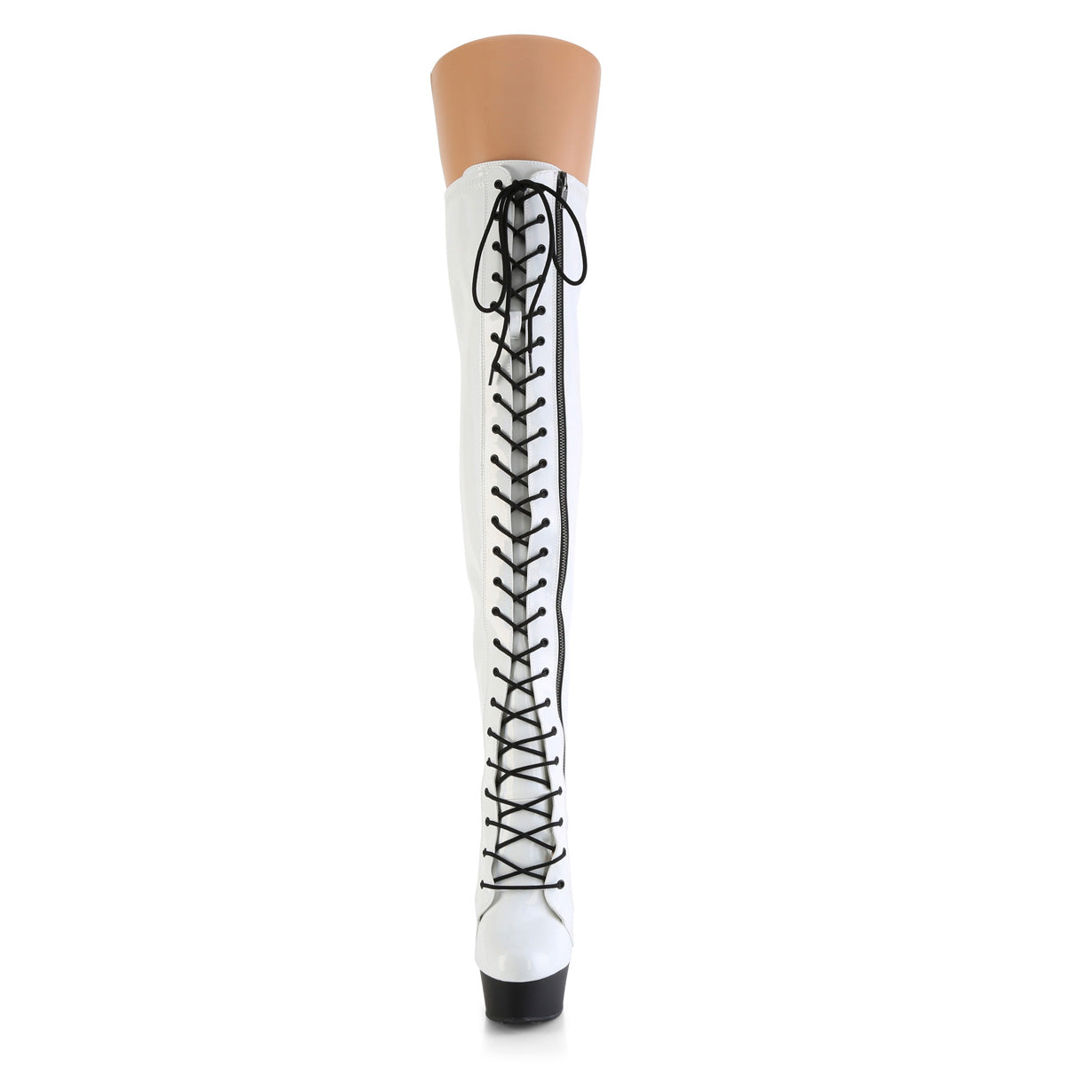 Pleaser DELIGHT-3029 WHT STR -Hologramm pat/blk matte