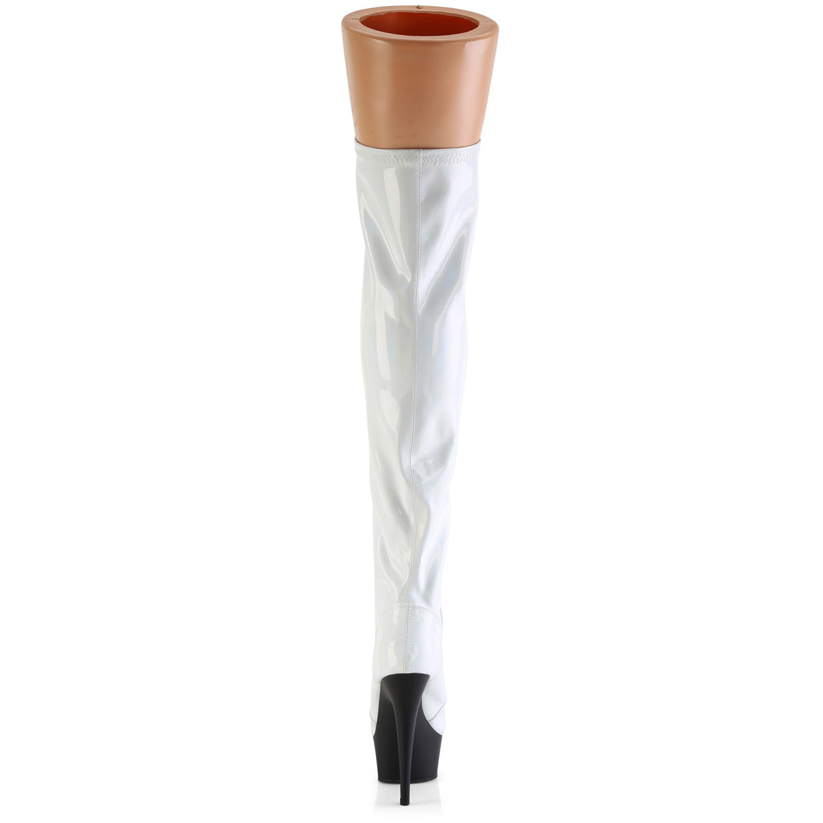 Pleaser DELIGHT-3029 WHT STR -Hologramm pat/blk matte