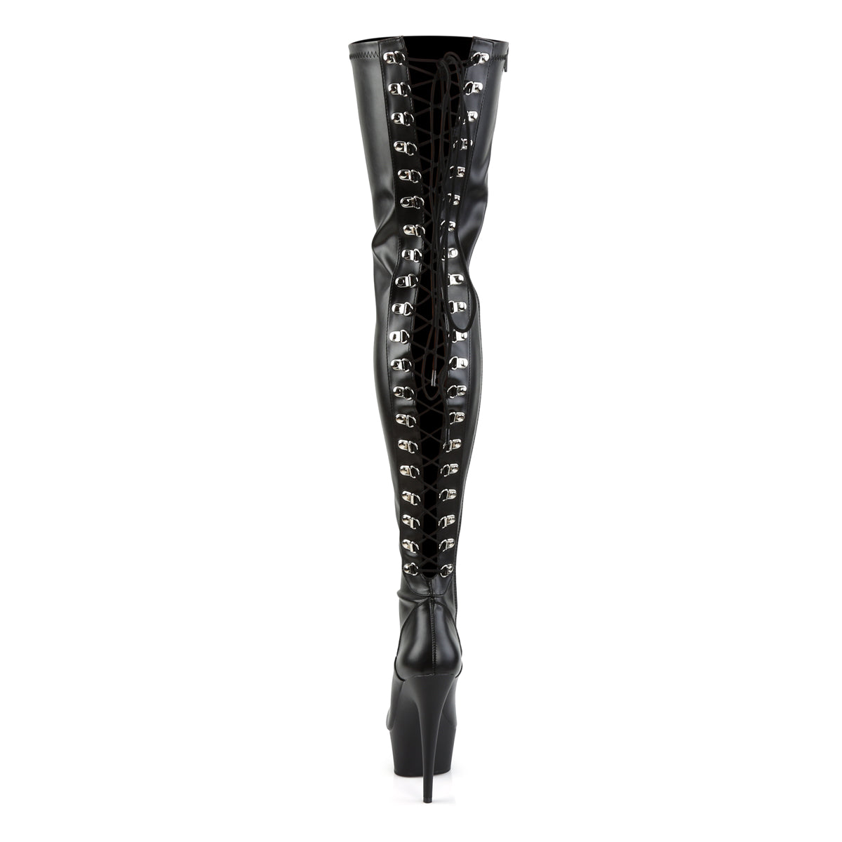 Pleaser Womens Boots. DELIGHT-3063 BLK Str Faux Leder / BLK