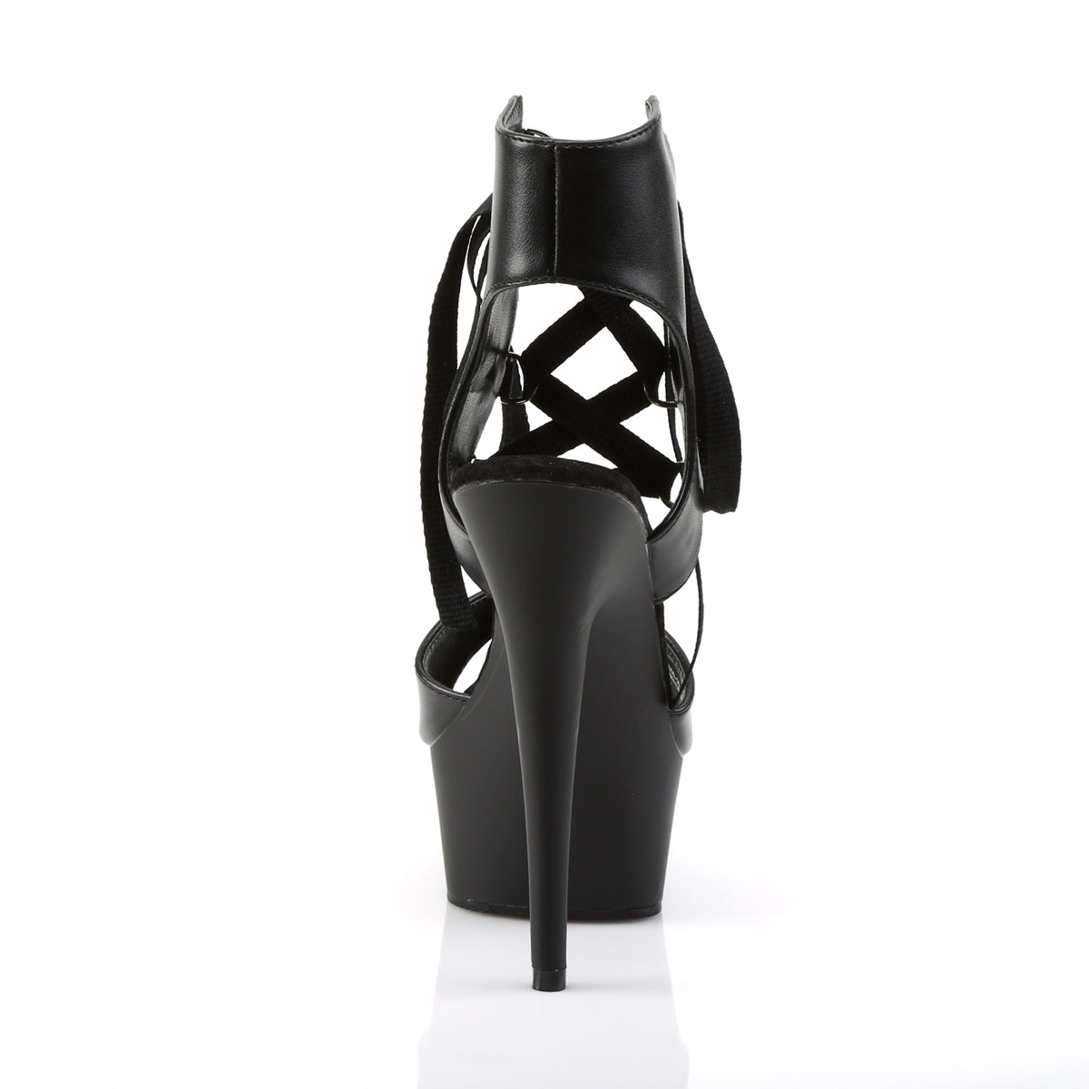 Pleaser Damen Sandalen DELIGHT-600-14 BLK Faux Leder / BLK