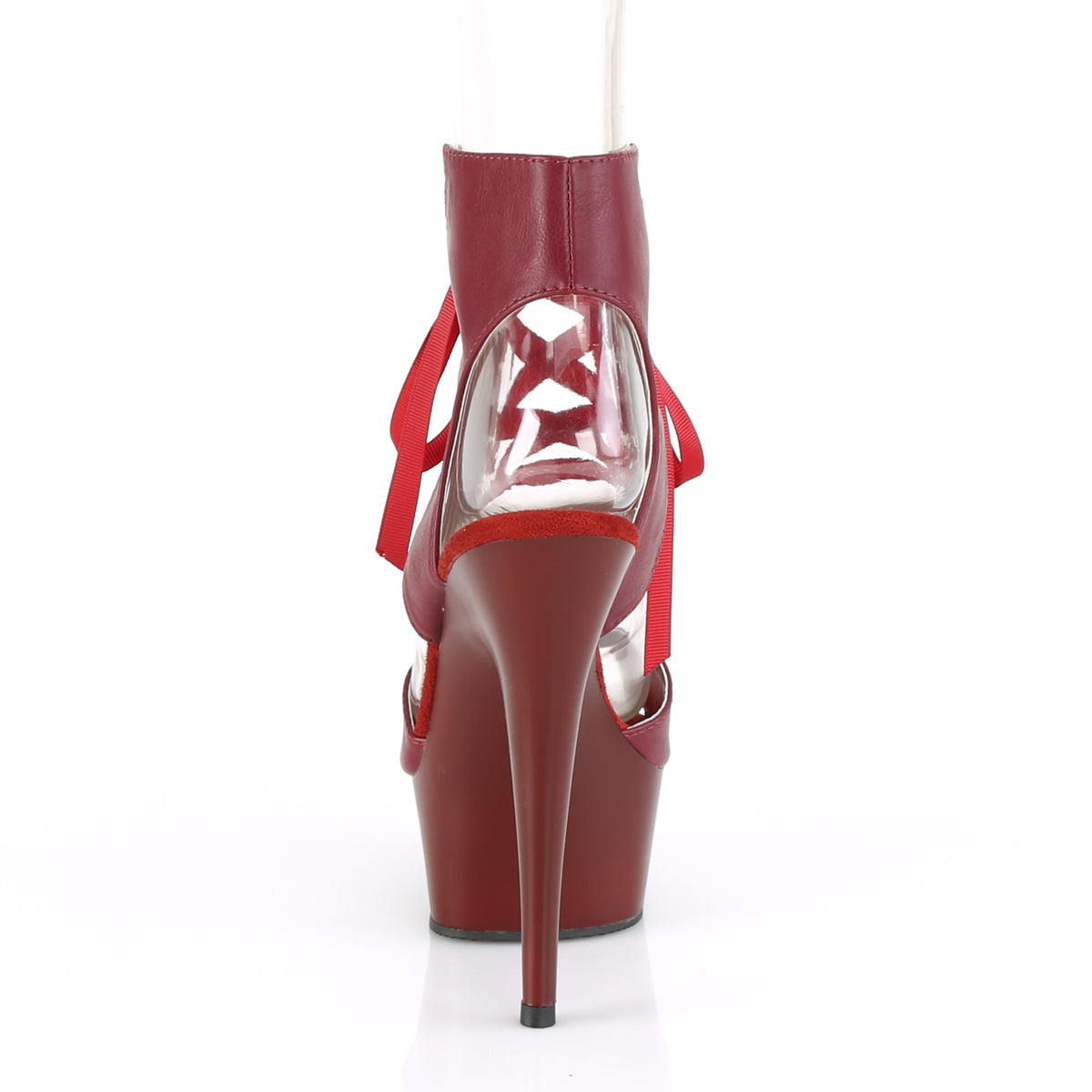 Pleaser Damen Sandalen DELIGHT-600-14 Burgund-Faux-Leder / Burgund Matt