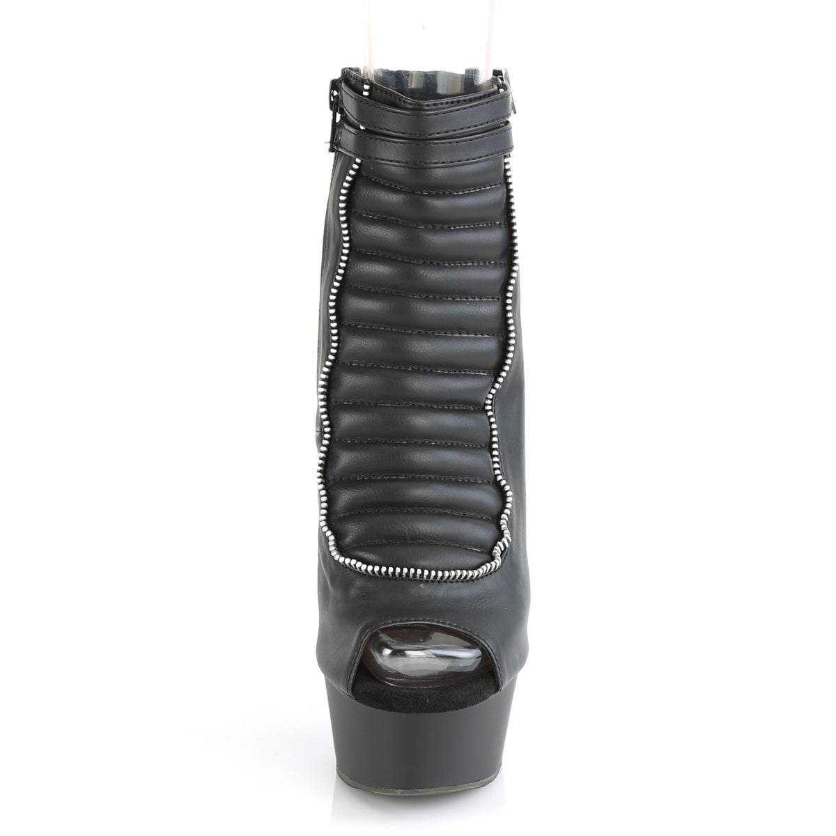 Pleaser Damen Knöchelstiefel DELIGHT-600-18 BLK Faux Leder / BLK Matte