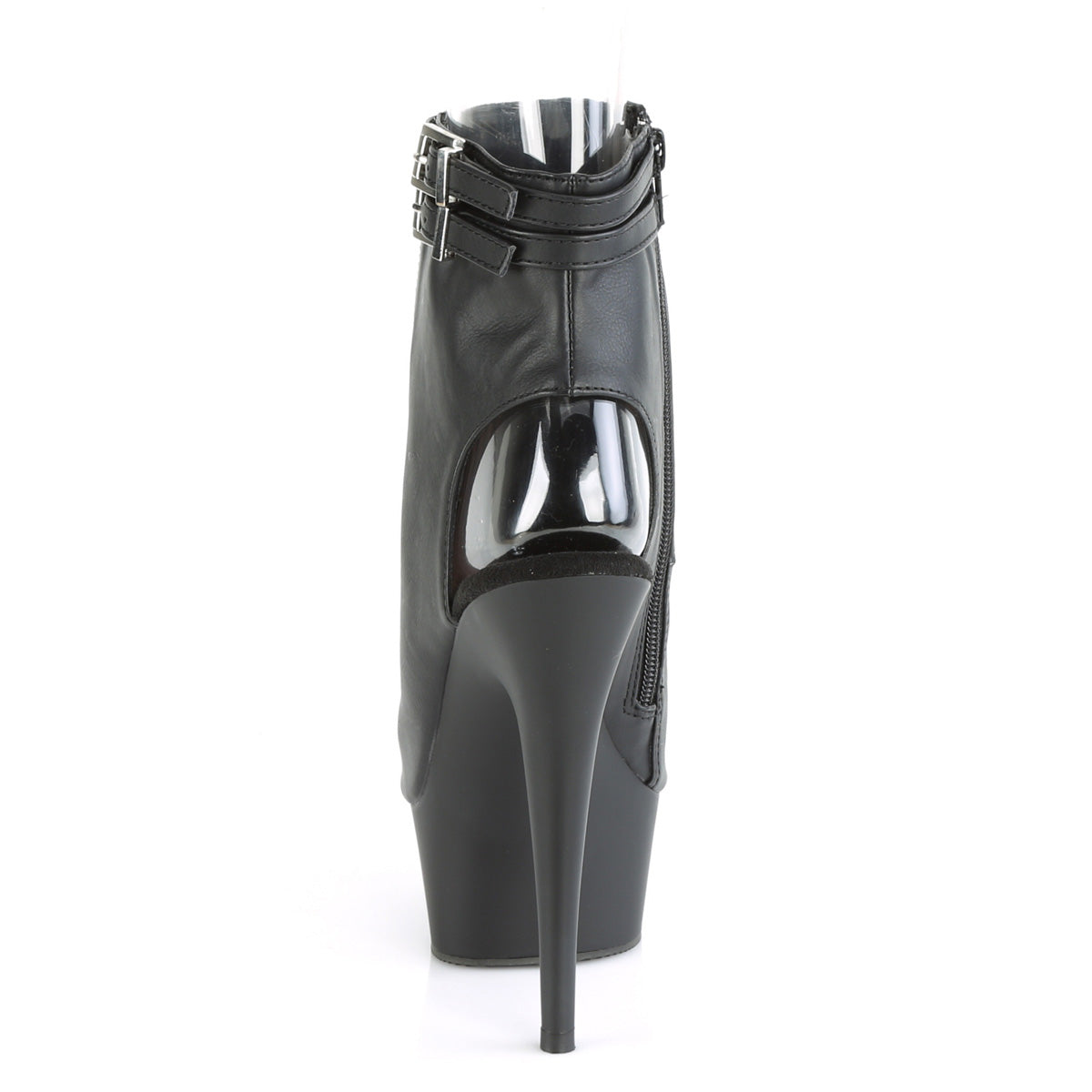 Pleaser Damen Knöchelstiefel DELIGHT-600-18 BLK Faux Leder / BLK Matte