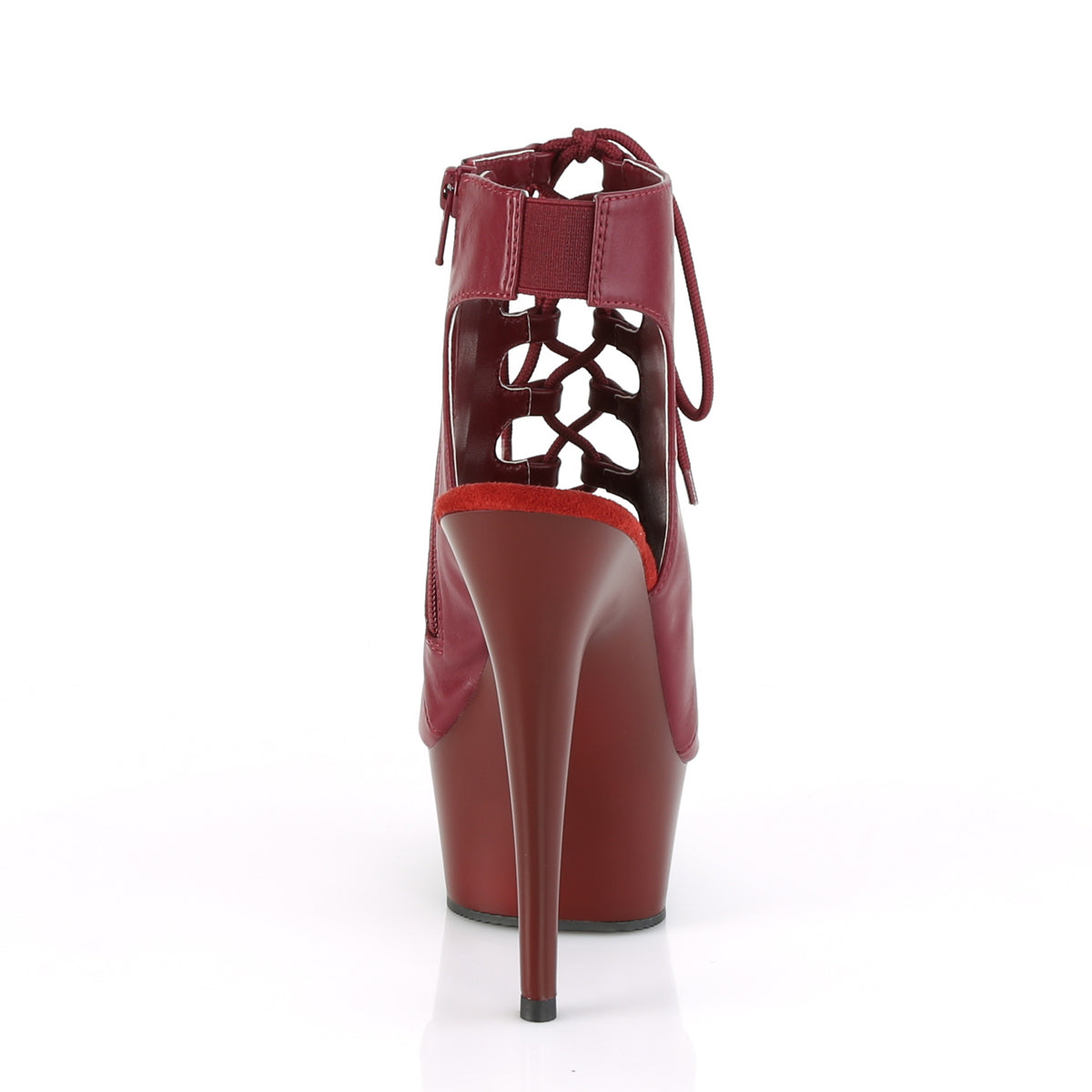 Pleaser Damen Knöchelstiefel DELIGHT-600-20 Burgund-Faux-Leder / Burgund Matt
