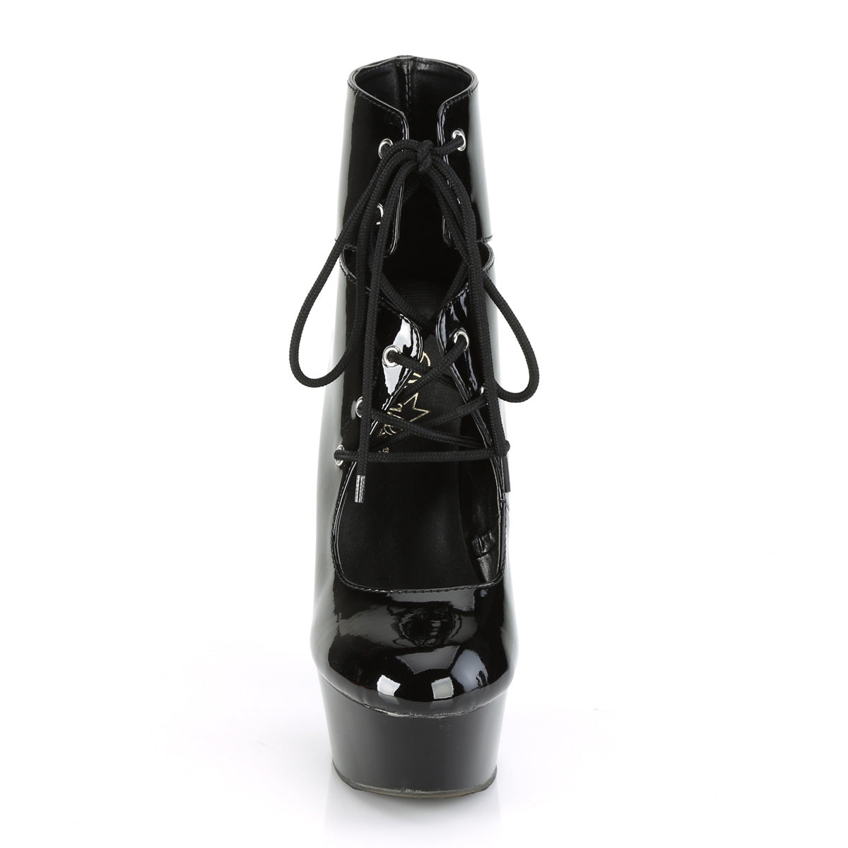 Pleaser Damen Knöchelstiefel DELIGHT-600-22 BLK Pat / BLK
